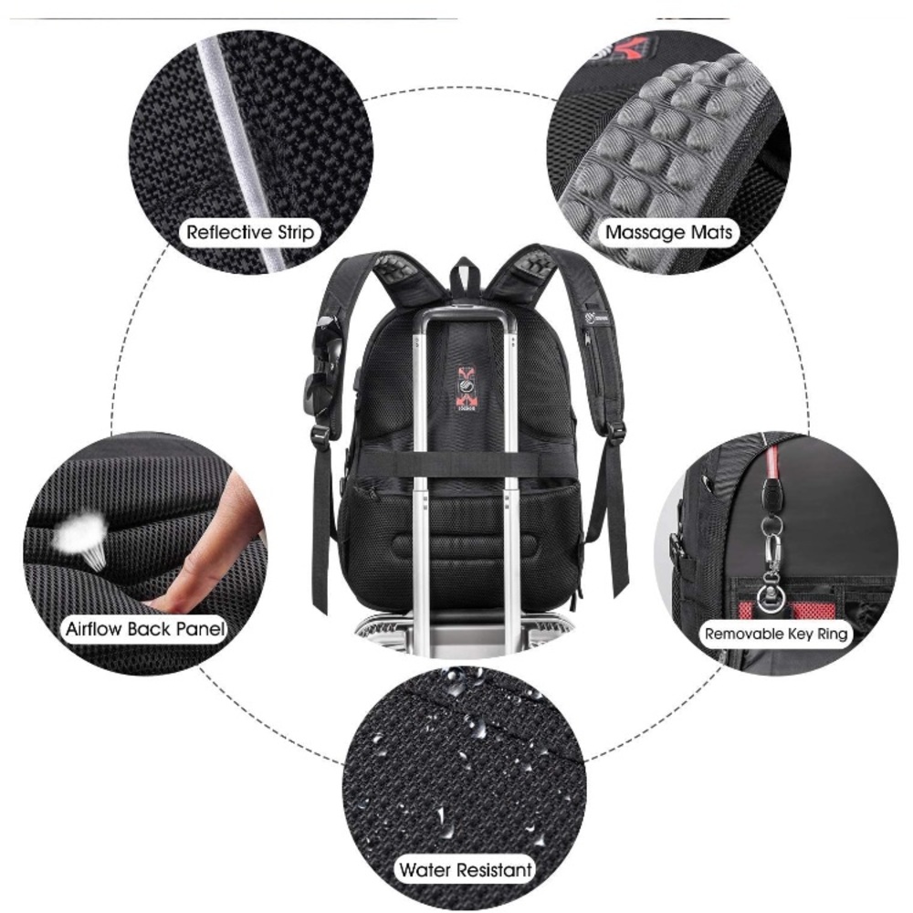 Extra Large Travel Backpack with USB Charging - Picture 6 of 11